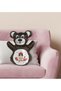 Brown Teddy Bear Print Pillow with a Cute Cow Design - 1 - 2