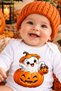 Baby Halloween-Themed Bodysuit, 100% Cotton, Pumpkin Print, Photo Shoot Costume Bodysuit - 3