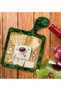 Square-Shaped Natural Wood Serving and Presentation Plate with Leaf Design, Model 9 - 2