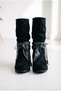 Women's Genuine Suede Band-Style Scarf-Detail Boots - 2