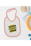 BK Kids I Want to Get Bad Designed Pink Baby Food Bib-1