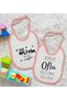 BK Kids Oflu-Printed 2-Pack Pink Baby Bibs-1 - 2