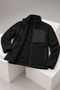 Men's Black Fleece-Lined Jacket with 3 Pockets and Full-Length Zipper - 4