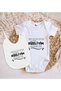 BK Kids "I'm from Rize" Design White Baby Bodysuit and Bib Gift Set-1, 9–12 Months - 2