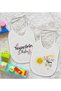 BK Kids "Auntie" Design White Baby Bib Set of 2 - 4 - 2