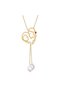 18Kt Gold Heart Pendant Necklace with Pearl & Ruby | Cultured Teardrops Pearls N1YP23