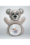 Cream-Colored Bear Pillow with Super Bear Design - 1
