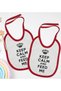 BK Kids "Keep Calm" Design Red Bib Set of 2 - 1