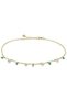 , Anklet, 18KT Yellow Gold Pearl and Turquoise, Model Pearl-TQ, Adjustable 22–26cm, Elegant Modern Design