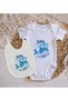 BK Kids Baby Shark-Designed Baby Bodysuit and Bib Gift Set - Model 1, 3–6 Months - 2
