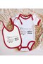 BK Kids "Grandma's Sleepy Lamb" Design Red Baby Bodysuit and Bib Gift Set-1 - 2