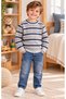 Boys' Patterned Crew Neck Stretch Knit Sweater - 5