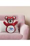Red Teddy Bear Pillow with Sleeping Baby Design - 1 - 2