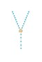 18Kt Gold Allah Rosary Necklace with Turquoise Stones N1YT3_52cm
