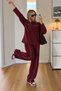 Long-Sleeved Casual Sweatsuit Set with Modal Fabric and Ribbed Sleeve Detail - 2