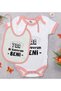BK Kids "Cover Me" Design Pink Baby Bodysuit and Bib Gift Set-1, 12–18 months