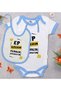 BK Kids "I Want an Episode" Printed Blue Baby Bodysuit and Bib Gift Set-1, 3–6 Months