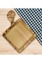 Square-Shaped Natural Wood Serving and Presentation Plate with Marble Design, Model 16 - 5