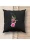 Floral Design Premium Fabric Black Throw Pillow Pillow, Home Gift, Home Decoration, Decorative H