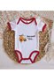 BK Kids "Mom's Honey" Design Red Baby Bodysuit-1, 9–12 Months - 3
