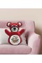 Red Teddy Bear Pillow with Lazy Animal Design - 1 - 2