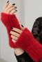 Soft Textured Fingerless Winter Gloves - Plush Furry Half-Cut Model - 4