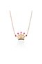 Crown Necklace in 18Kt Pink Gold with Black Diamonds & Ruby | 0.22 ct Black Diamonds DN1Y104