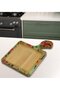 Square-Shaped Natural Wood Serving and Presentation Plate with Flower Design, Model 5 - 4