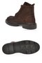 Coffee-Colored Nubuck Genuine Leather Lace-Up Zipper Men's Boots with Rubber Soles 600542 - 5