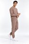 Men's Brown 3-Ply Sweatsuit Set with Crew Neck, Made of Super Soft Puff Fabric - 3