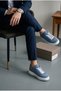 Makras Tommy 777 Blue Suede with Leather Upper and Lining Casual Sneakers