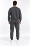 Men's Charcoal Grey 3-Ply Sweatsuit Set with Crew Neck, Made of Super Soft Puff Fabric - 5
