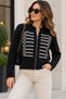 Women's Knit Cardigan – Knitted Sweater with a Mock Neck and Zipper, Detailed Cardigan