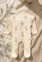 100% Cotton Girl's Baby Romper with Rabbit Print, Footed, and Shoulder Detail, 0–3 Months - 5