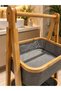 Multi-Tiered Wooden Organizer with Bamboo Baskets - 2