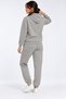 Women's Gray 3-Ply Sweatsuit Set with Hood and Kangaroo Pocket, Super Soft with Fleece-Lined Insulation - 3