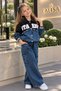 Girls' 2-Piece Set | Black Denim Jacket and Denim Cargo Pants, Ages 5–14 | Stylish Outfit - 2