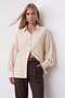 Women's Vanilla Balloon-Sleeve Oversized Linen Shirt with Wide Cuffs Alc-X16046 - 3