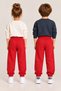 Kids' Girls' and Boys' School and Everyday Use Unisex Jogger Pants—Red, with Elasticated Hems, Pockets, and Drawstrings—Ages 3–10 - 3