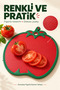 Shatterproof Cutting Board with Tomato Design, 30 x 30 cm, Plastic Vegetable and Fruit Chopping Board with Hanging Loop, Red - 3
