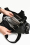Women's Large Size Water Resistant Crinkle Fabric Crossbody Bag with Shoulder Strap - 5