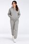 Women's Gray 3-Ply Sweatsuit Set with Hood and Kangaroo Pocket, Super Soft with Fleece-Lined Insulation
