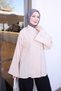 Beige Single-Pocket Button-Down Tunic - 4