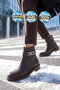 Coffee Emerald Women's Fleece-Lined Zip-Up Boots with Zipper Clasp Buckle Detail 636203 - 3