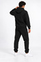 Men's Black 3-Ply Sweatsuit Set with Side Pockets, Made of Soft, Puffy Fabric - 5