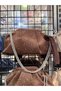 Women's Suede-Look Ruched Hand and Shoulder Bag with Studs, Rhinestones, and Chain Strap—Elegant Evening, Formal, and Casual Stylish Bag - 3