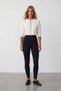 Women's black high-waisted shaping stretch leggings alc-x16041
