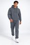 Men's Charcoal Grey 3-Ply Sweatsuit Set with Side Pockets, Made of Soft, Fluffy Fabric - 2