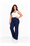 Navy Blue High-Waisted Piped Women's Oversized Palazzo Pants - 3