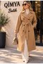ROBIN Women's Double-Breasted, Raglan-Sleeve, Belted Classic Melton Coat - 5